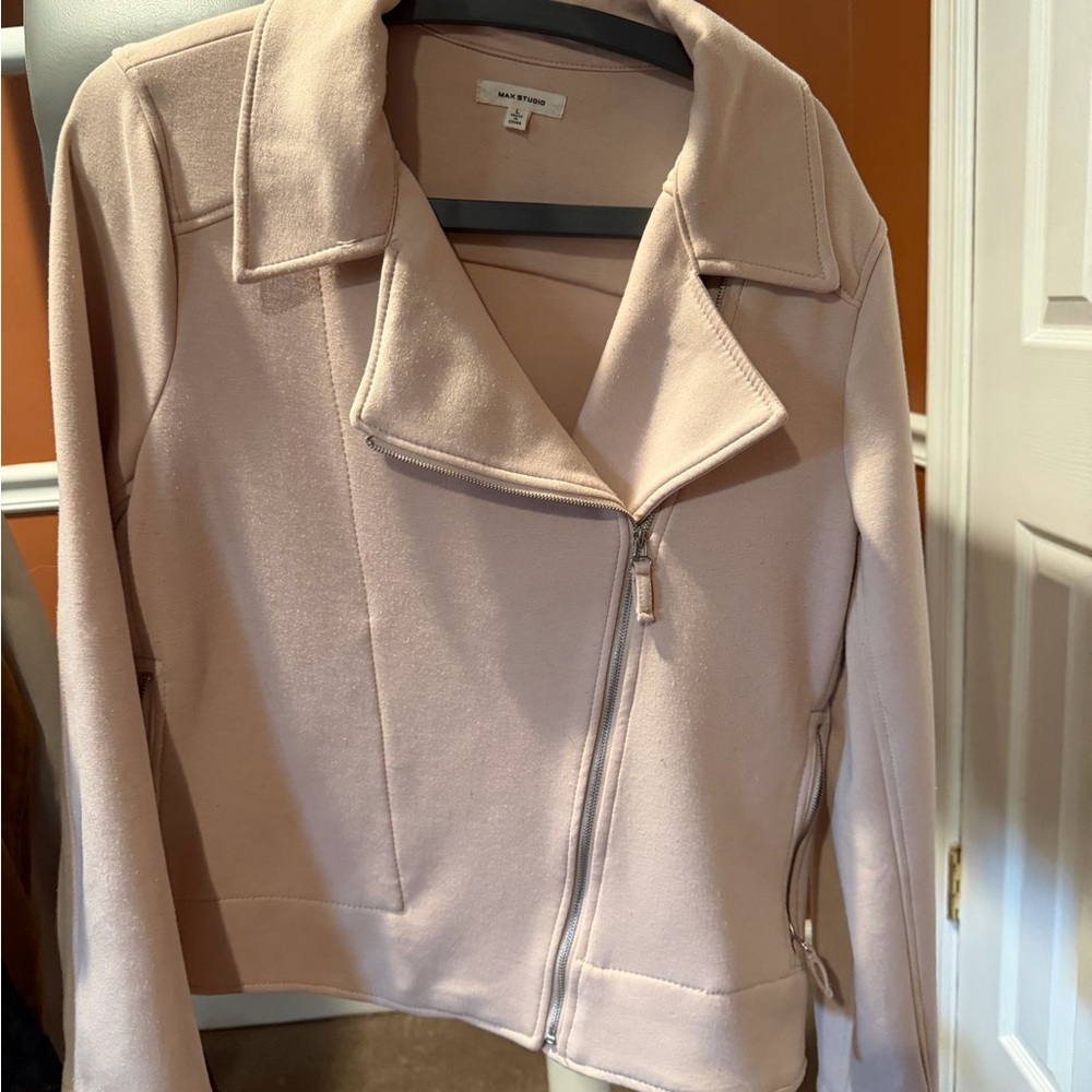 Max Studio Blush Pink Zip-Up Blazer